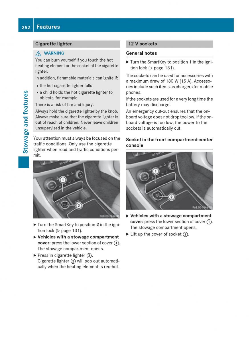 Mercedes Benz B Class W246 owners manual / page 254