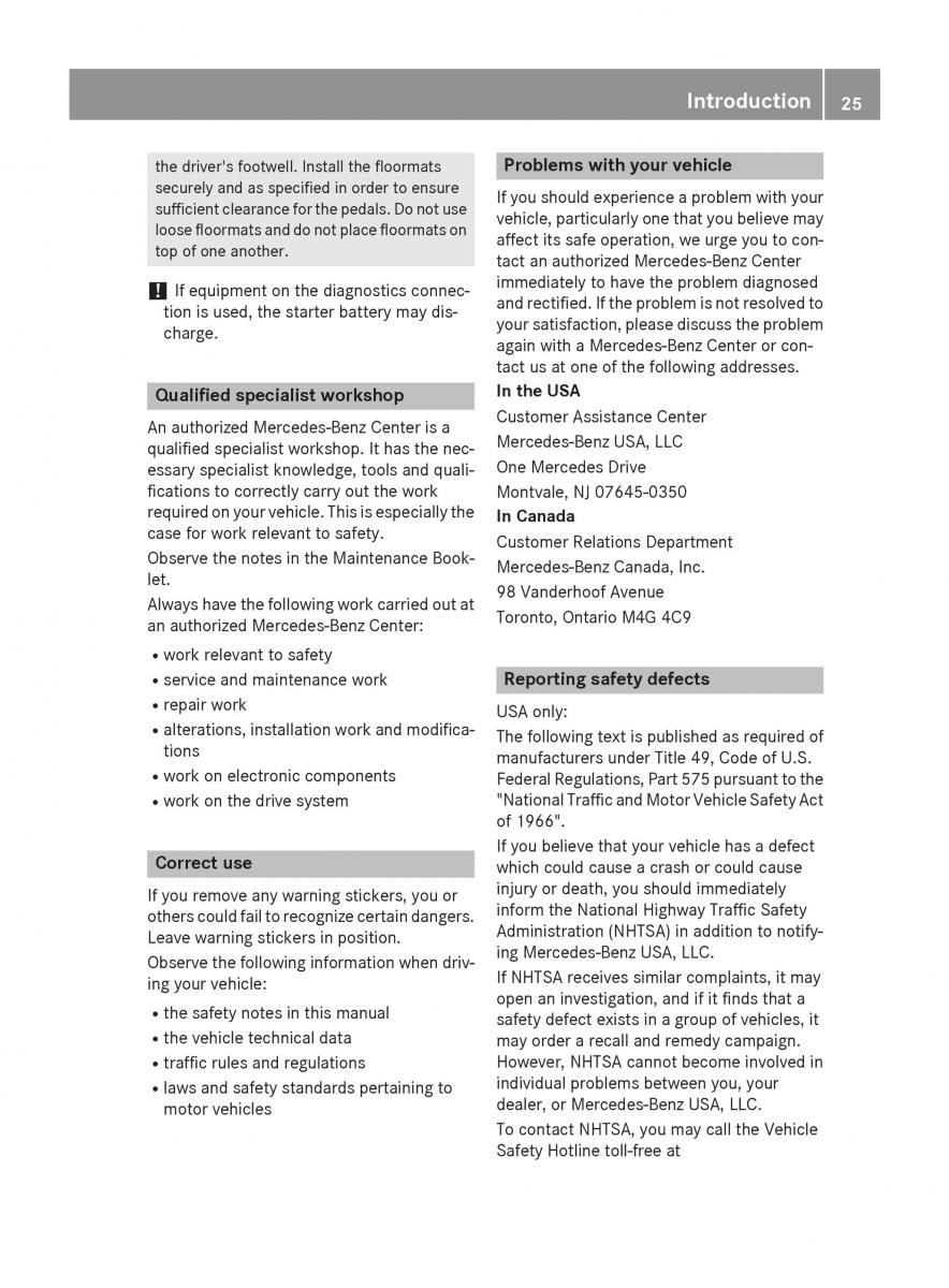 Mercedes Benz B Class W246 owners manual / page 27