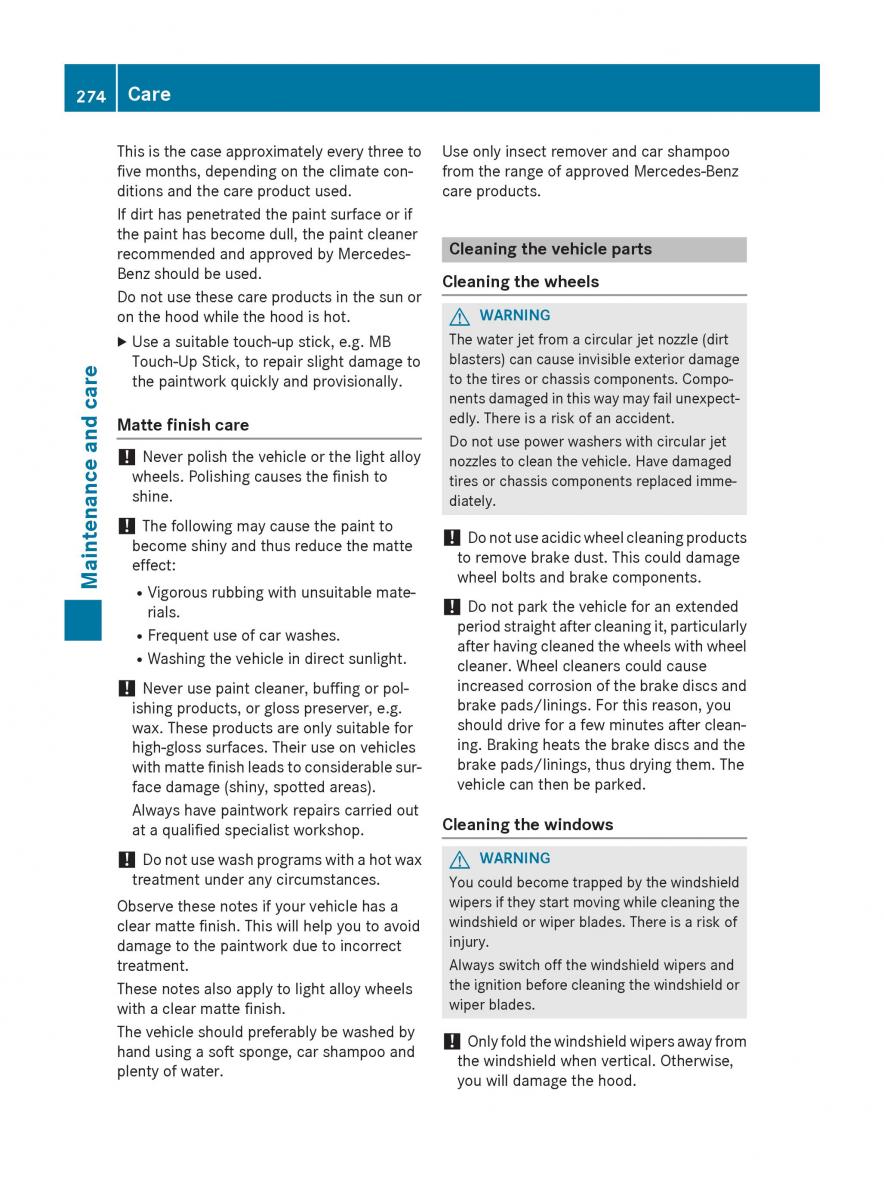 Mercedes Benz B Class W246 owners manual / page 276