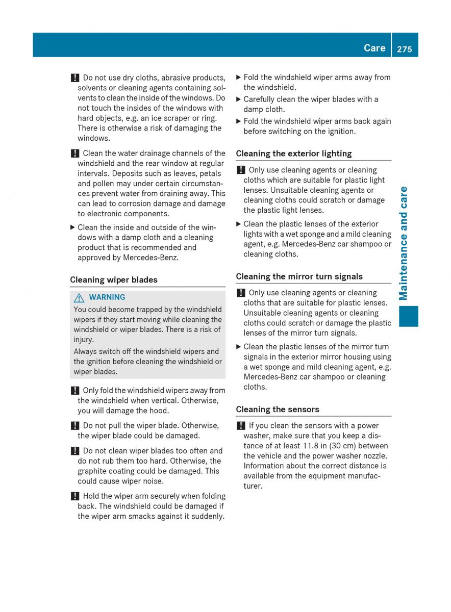 Mercedes Benz B Class W246 owners manual / page 277