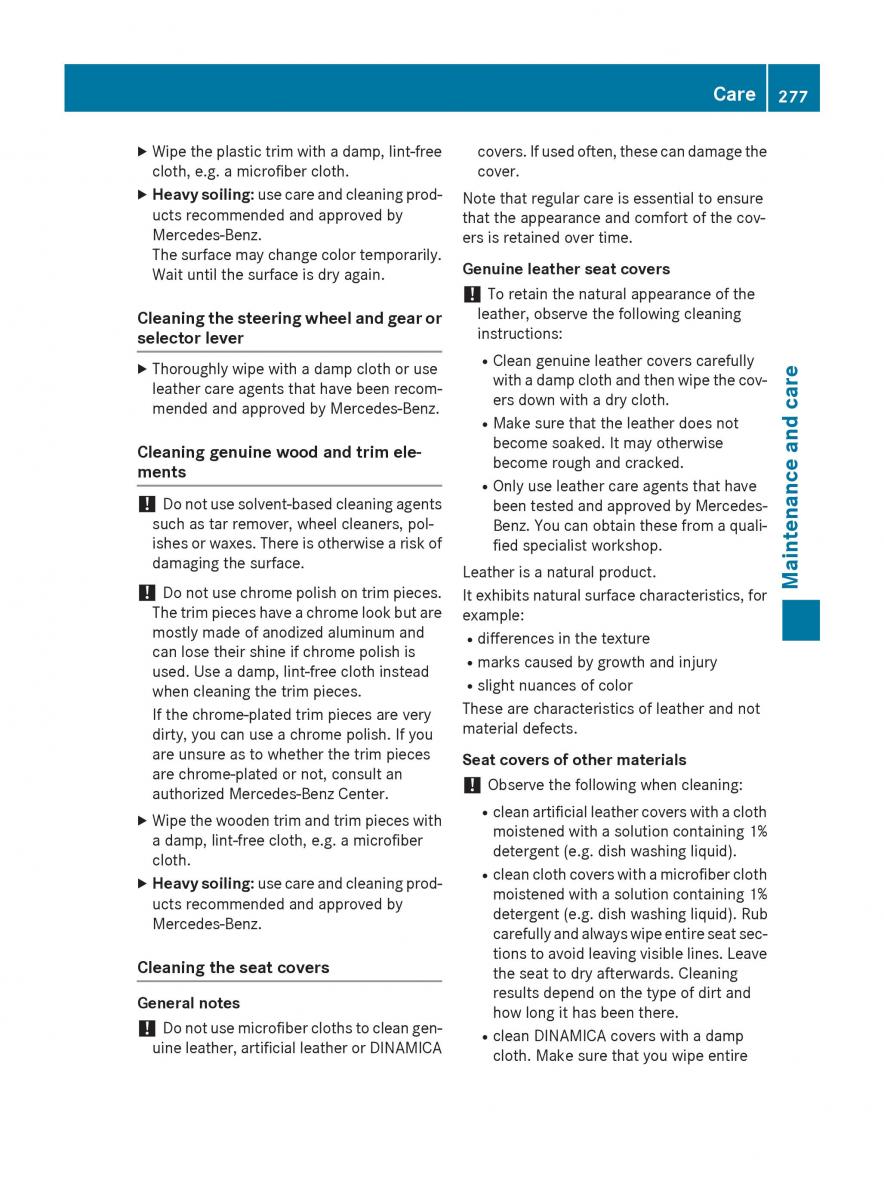 Mercedes Benz B Class W246 owners manual / page 279