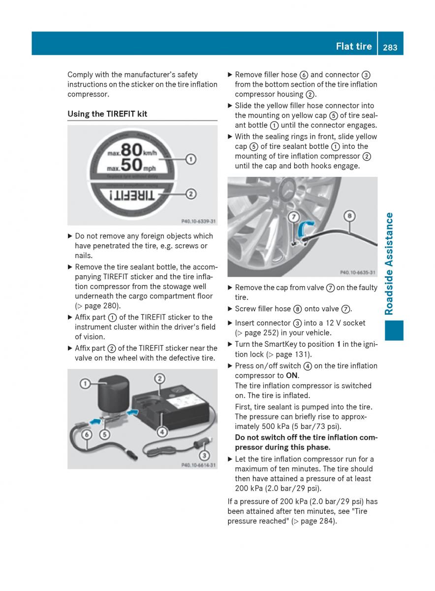 Mercedes Benz B Class W246 owners manual / page 285