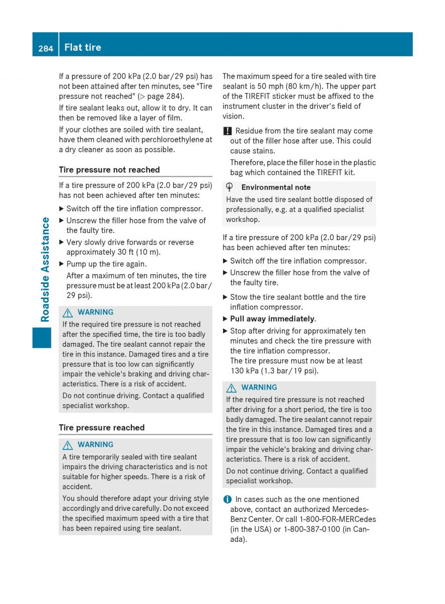 Mercedes Benz B Class W246 owners manual / page 286