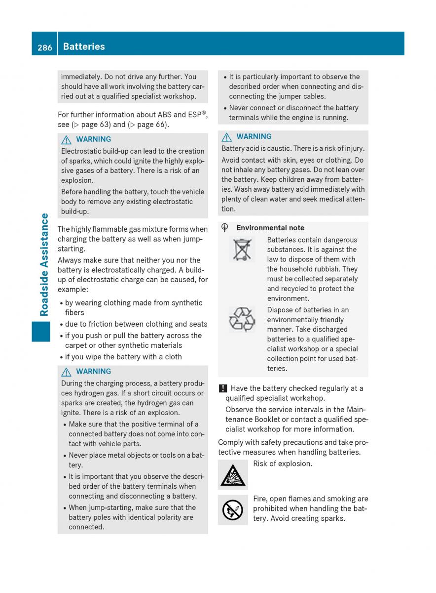 Mercedes Benz B Class W246 owners manual / page 288