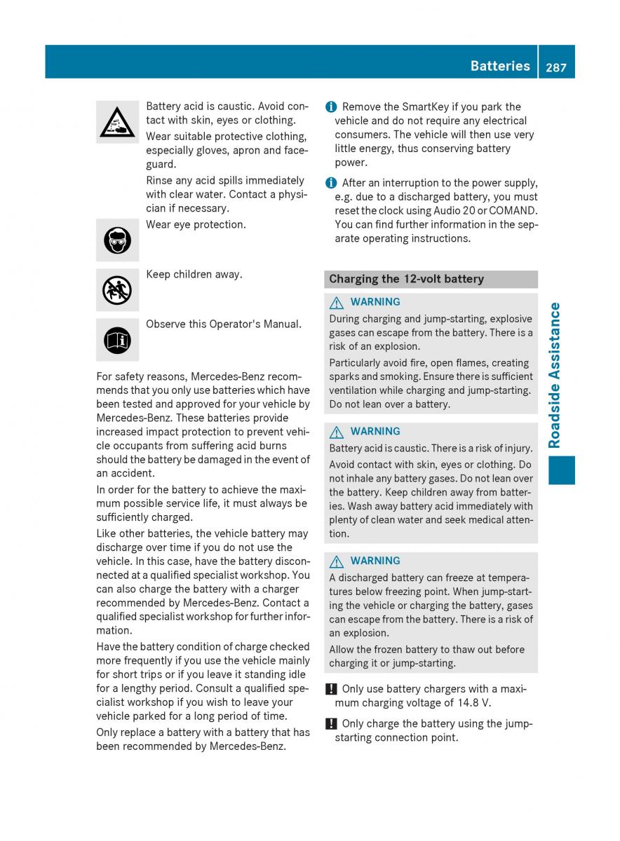 Mercedes Benz B Class W246 owners manual / page 289