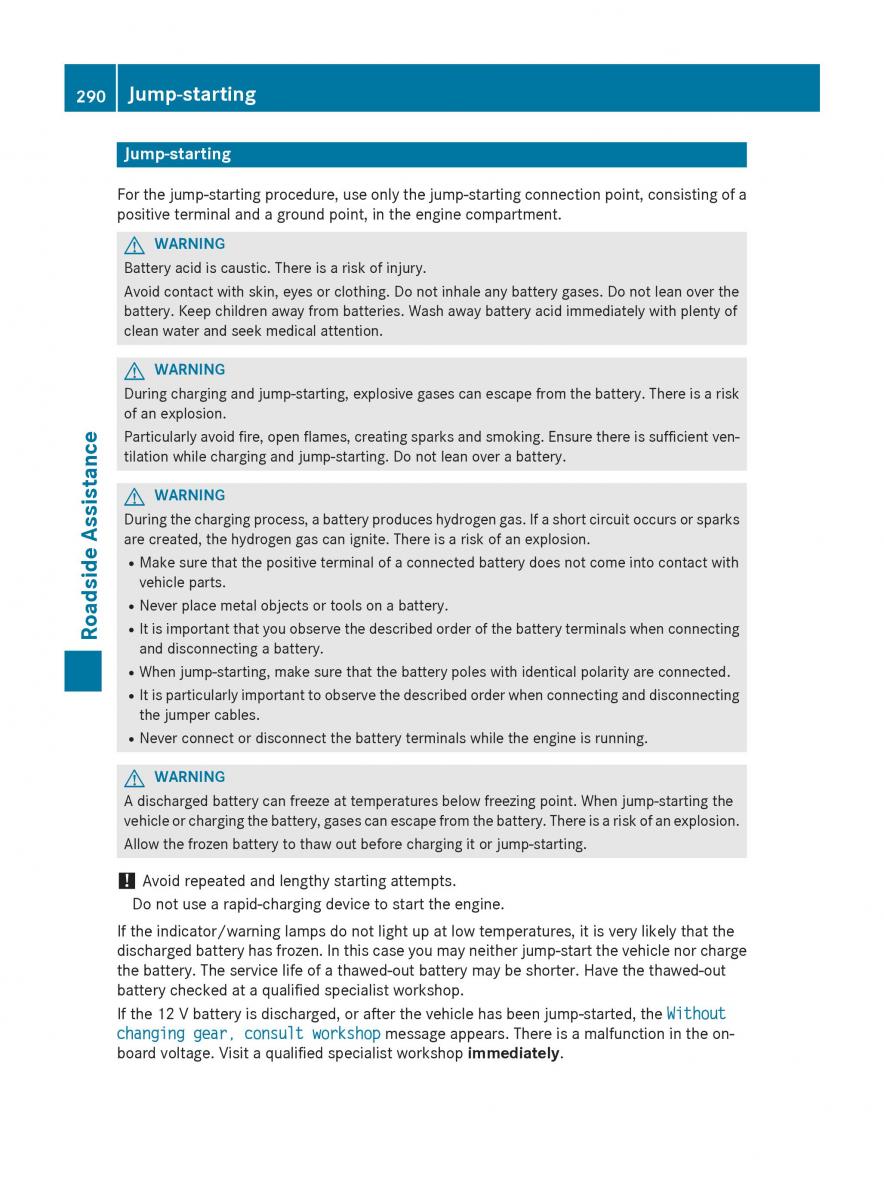 Mercedes Benz B Class W246 owners manual / page 292