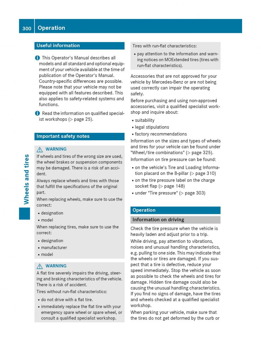 Mercedes Benz B Class W246 owners manual / page 302