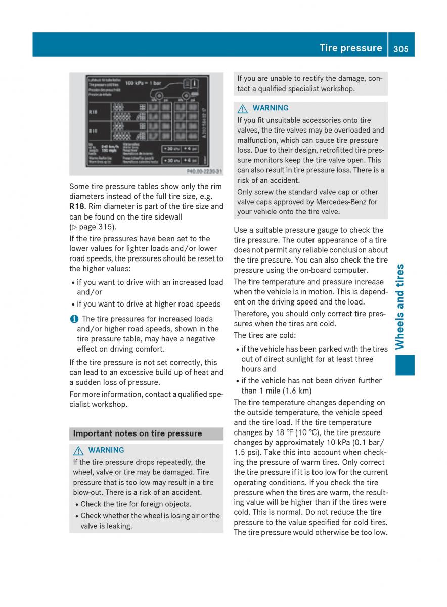 Mercedes Benz B Class W246 owners manual / page 307