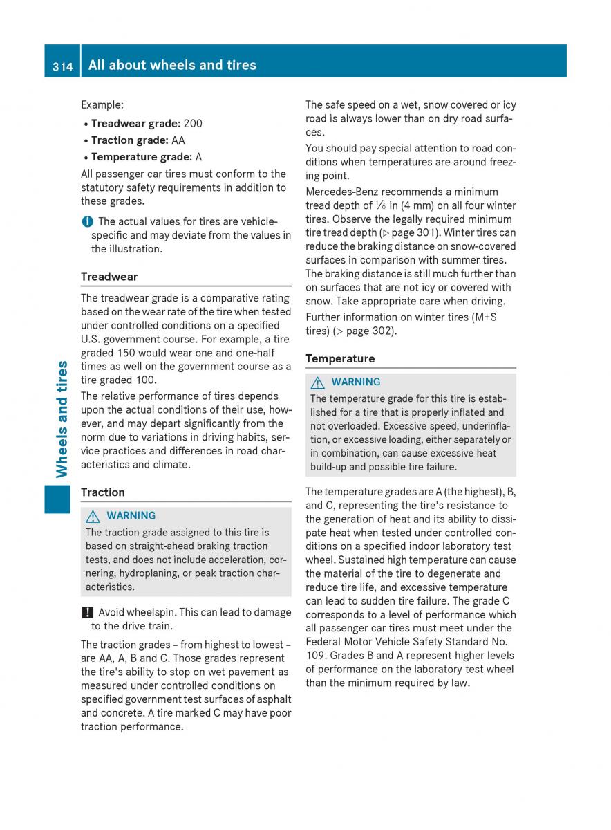 Mercedes Benz B Class W246 owners manual / page 316