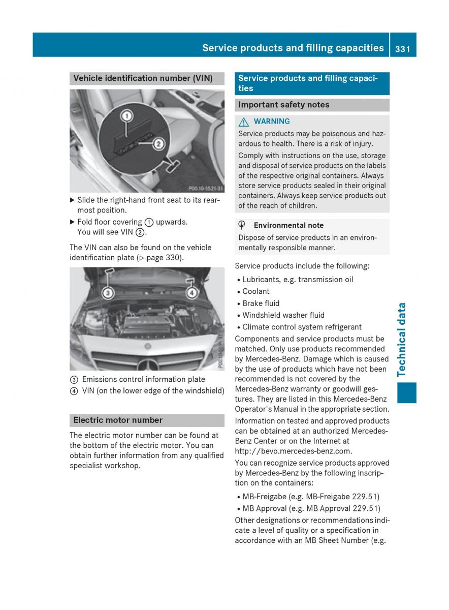 Mercedes Benz B Class W246 owners manual / page 333