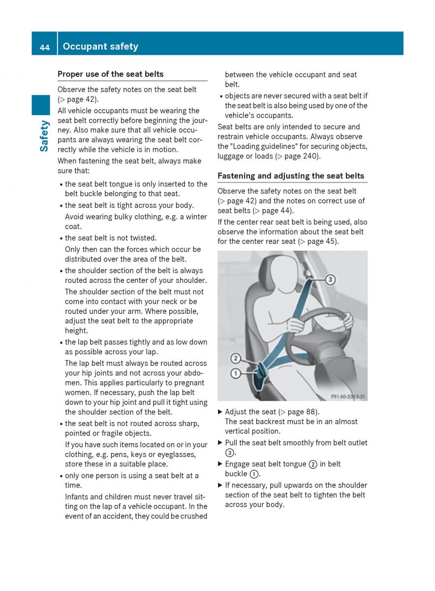 Mercedes Benz B Class W246 owners manual / page 46