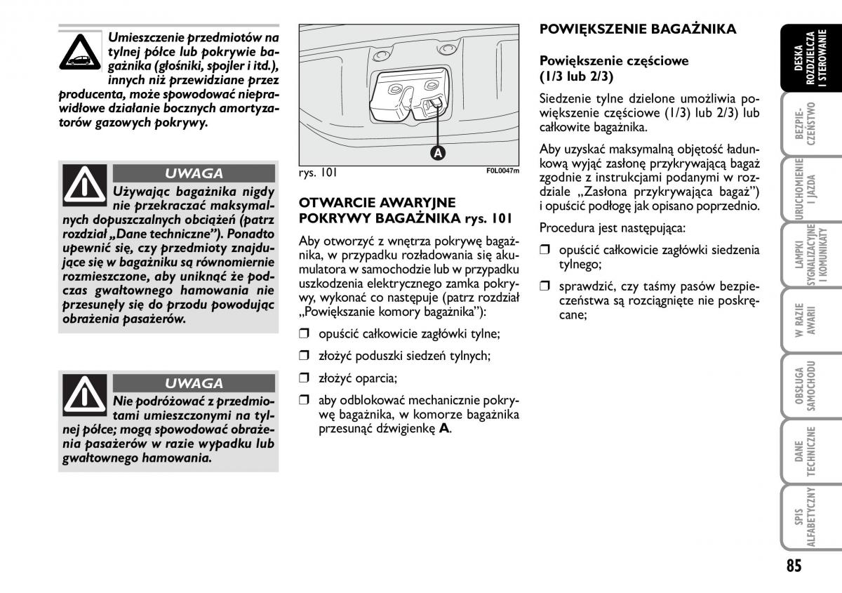 Fiat Croma instrukcja obslugi / page 86