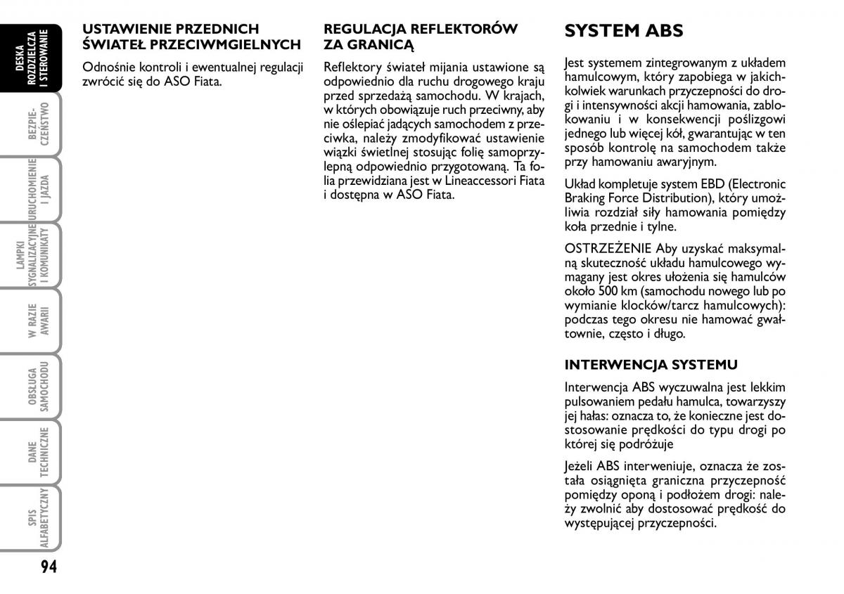 Fiat Croma instrukcja obslugi / page 95