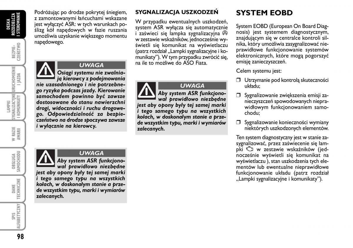 Fiat Croma instrukcja obslugi / page 99