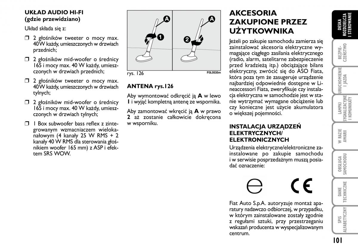 Fiat Croma instrukcja obslugi / page 102