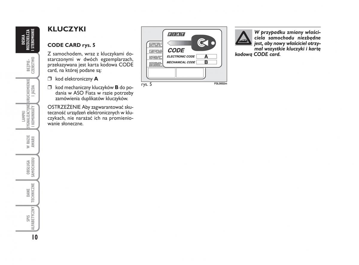 Fiat Croma instrukcja obslugi / page 11