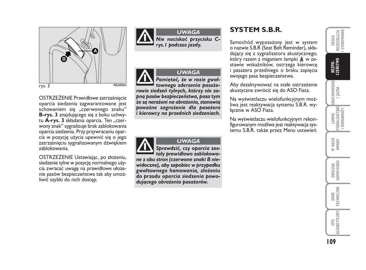 Fiat Croma instrukcja obslugi / page 110