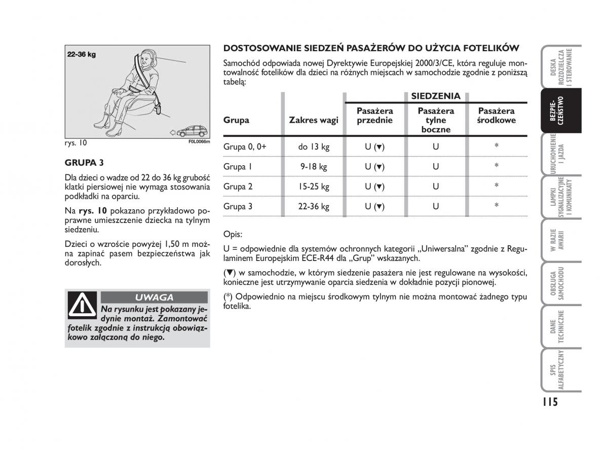 Fiat Croma instrukcja obslugi / page 116