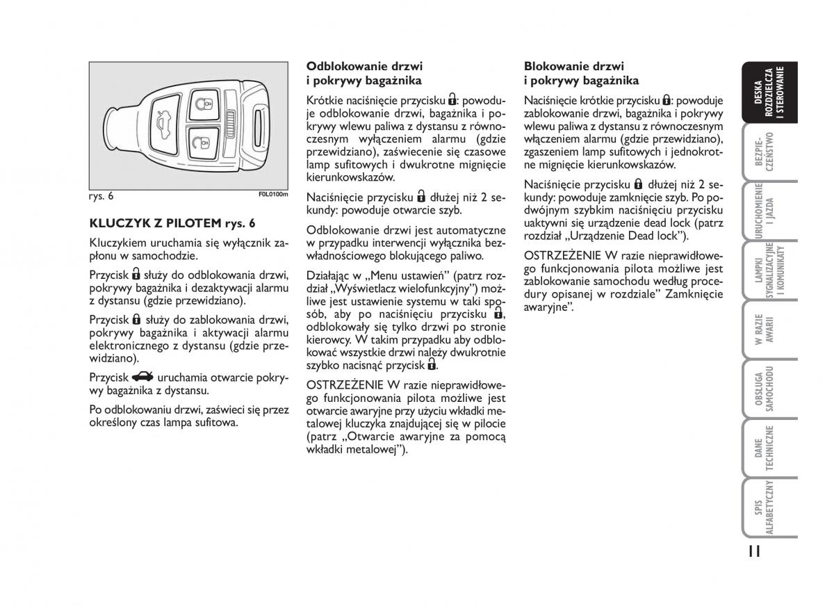 Fiat Croma instrukcja obslugi / page 12