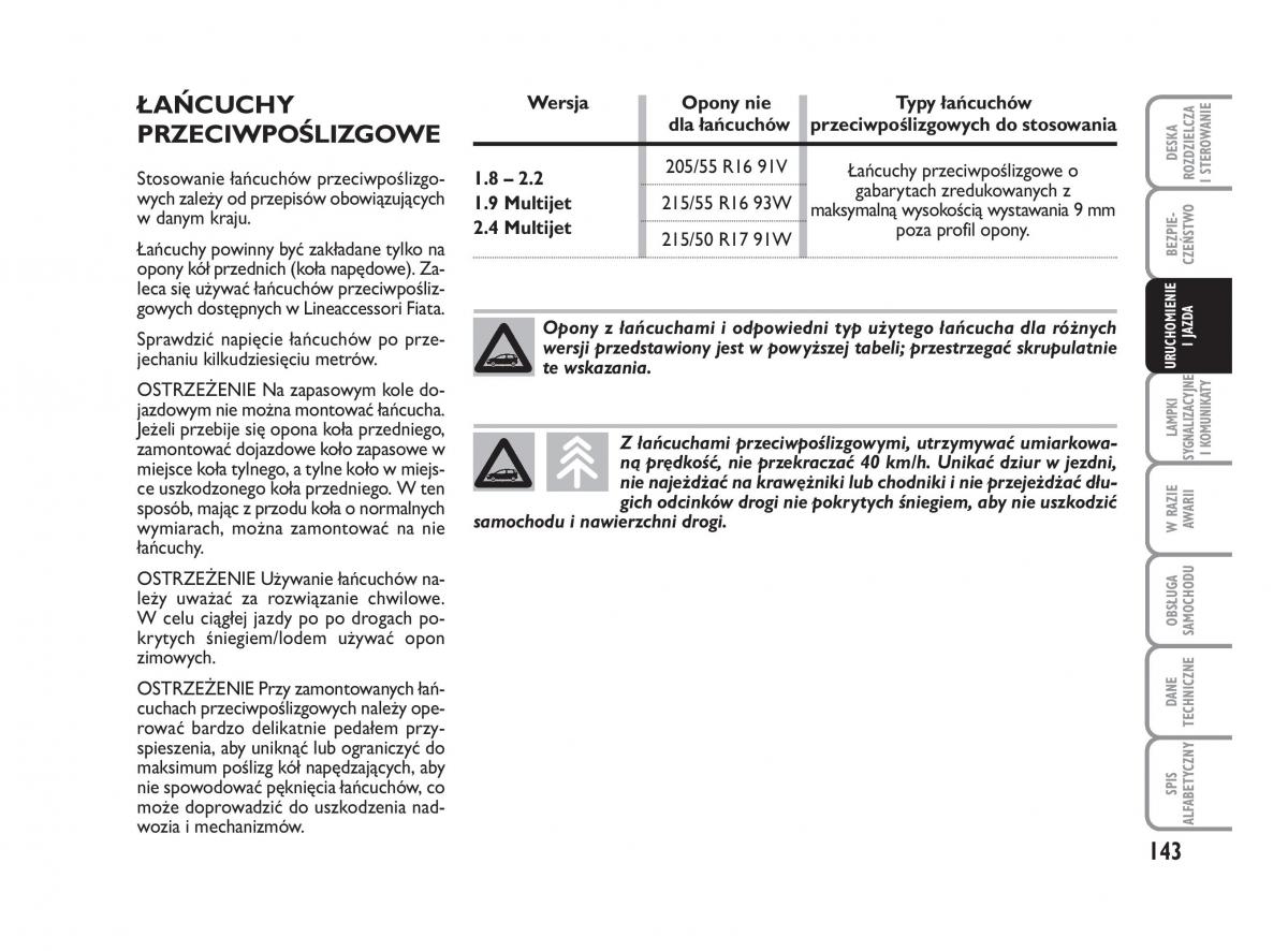 Fiat Croma instrukcja obslugi / page 144