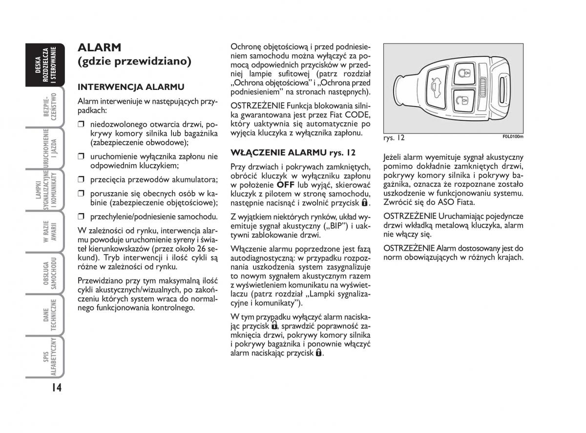 Fiat Croma instrukcja obslugi / page 15