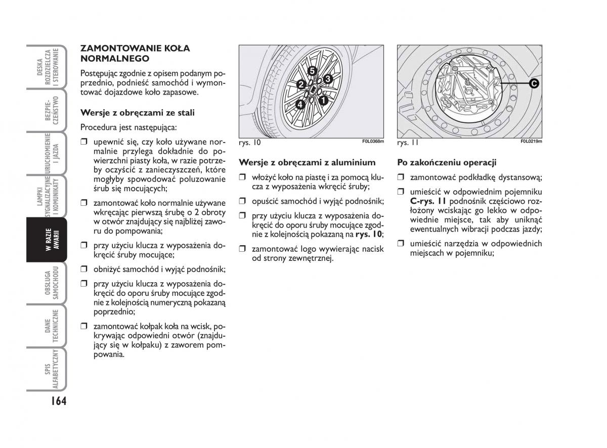 Fiat Croma instrukcja obslugi / page 165