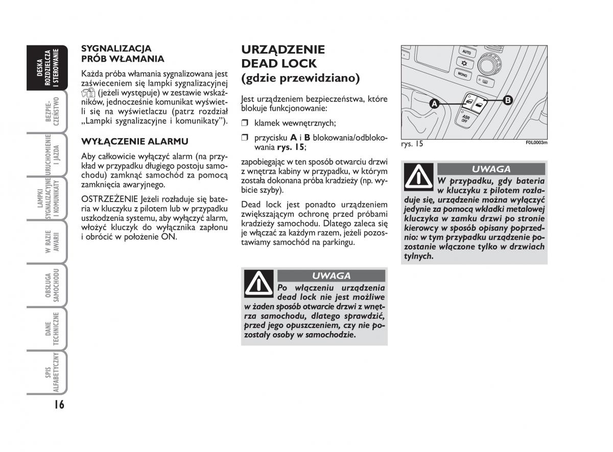 Fiat Croma instrukcja obslugi / page 17