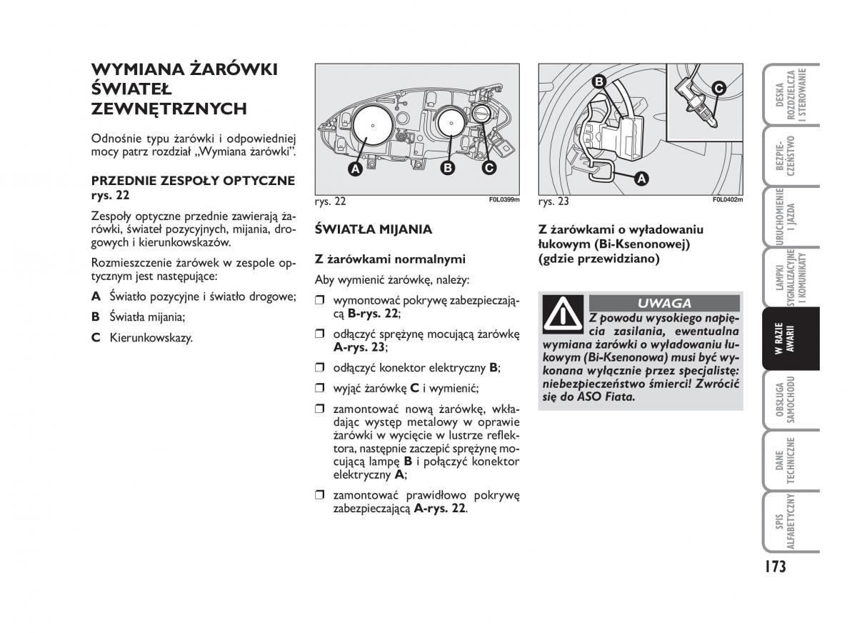 Fiat Croma instrukcja obslugi / page 174