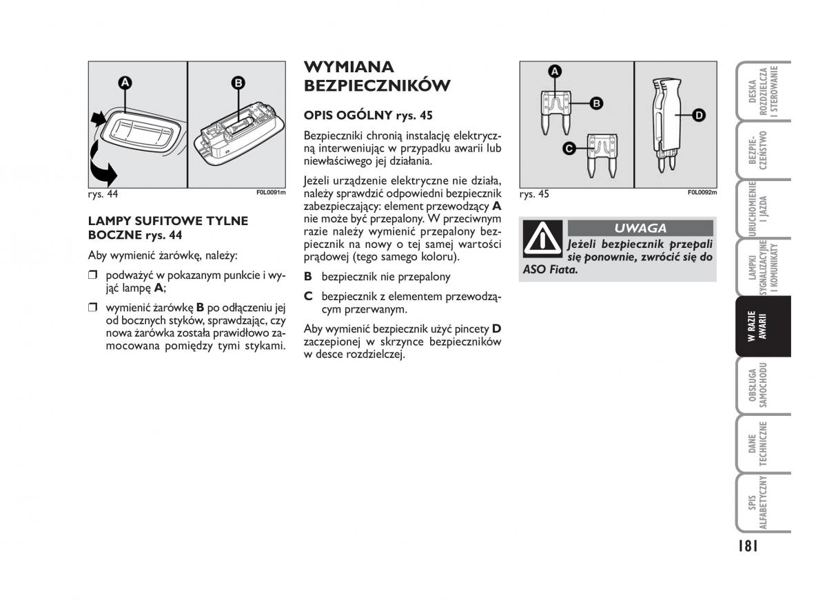 Fiat Croma instrukcja obslugi / page 182