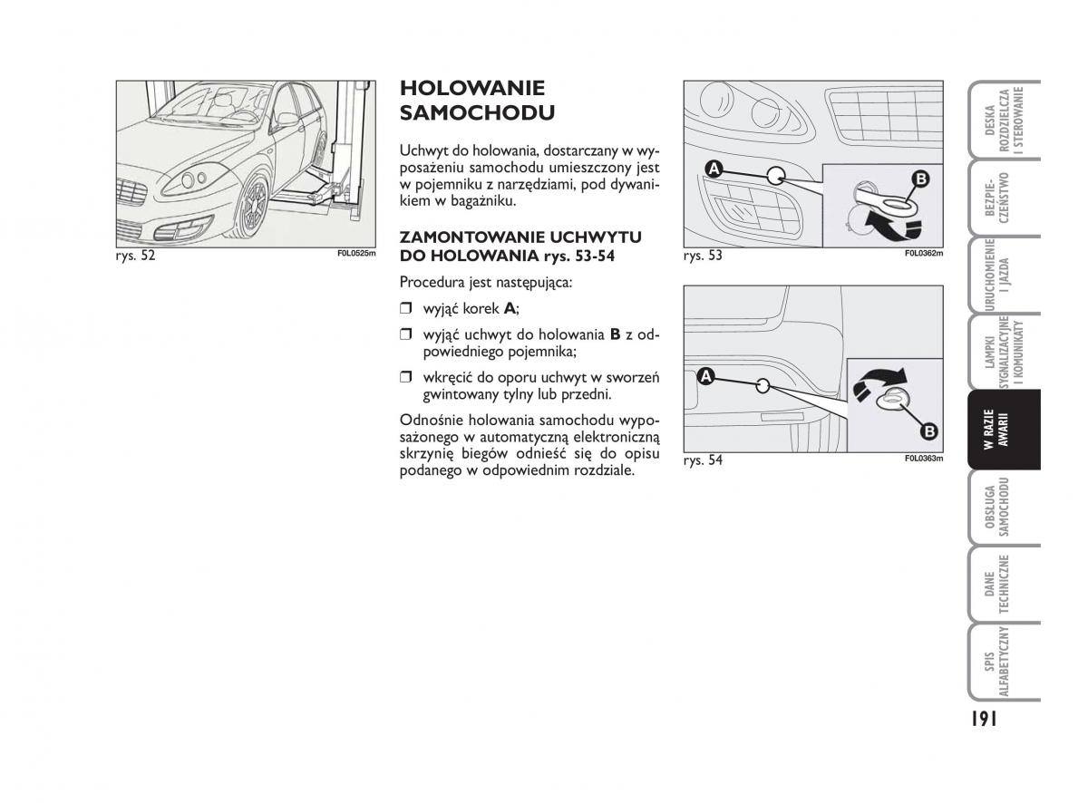 Fiat Croma instrukcja obslugi / page 192