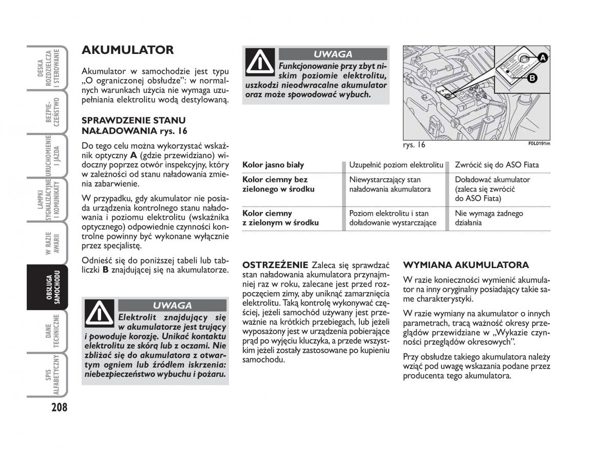 Fiat Croma instrukcja obslugi / page 209