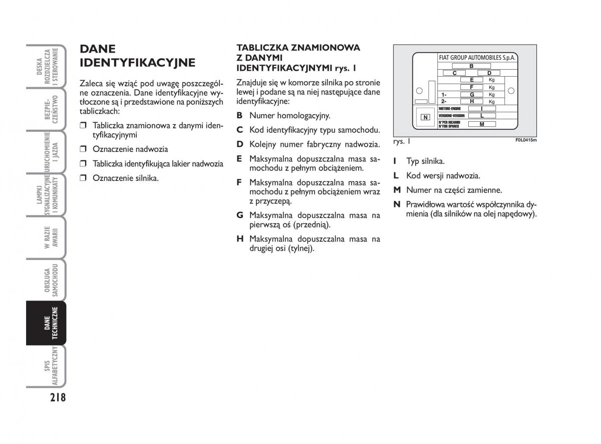 Fiat Croma instrukcja obslugi / page 219