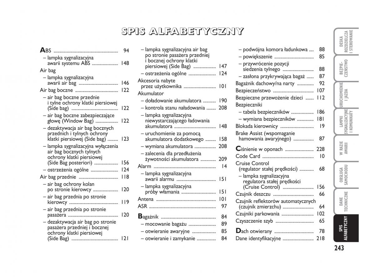 Fiat Croma instrukcja obslugi / page 244