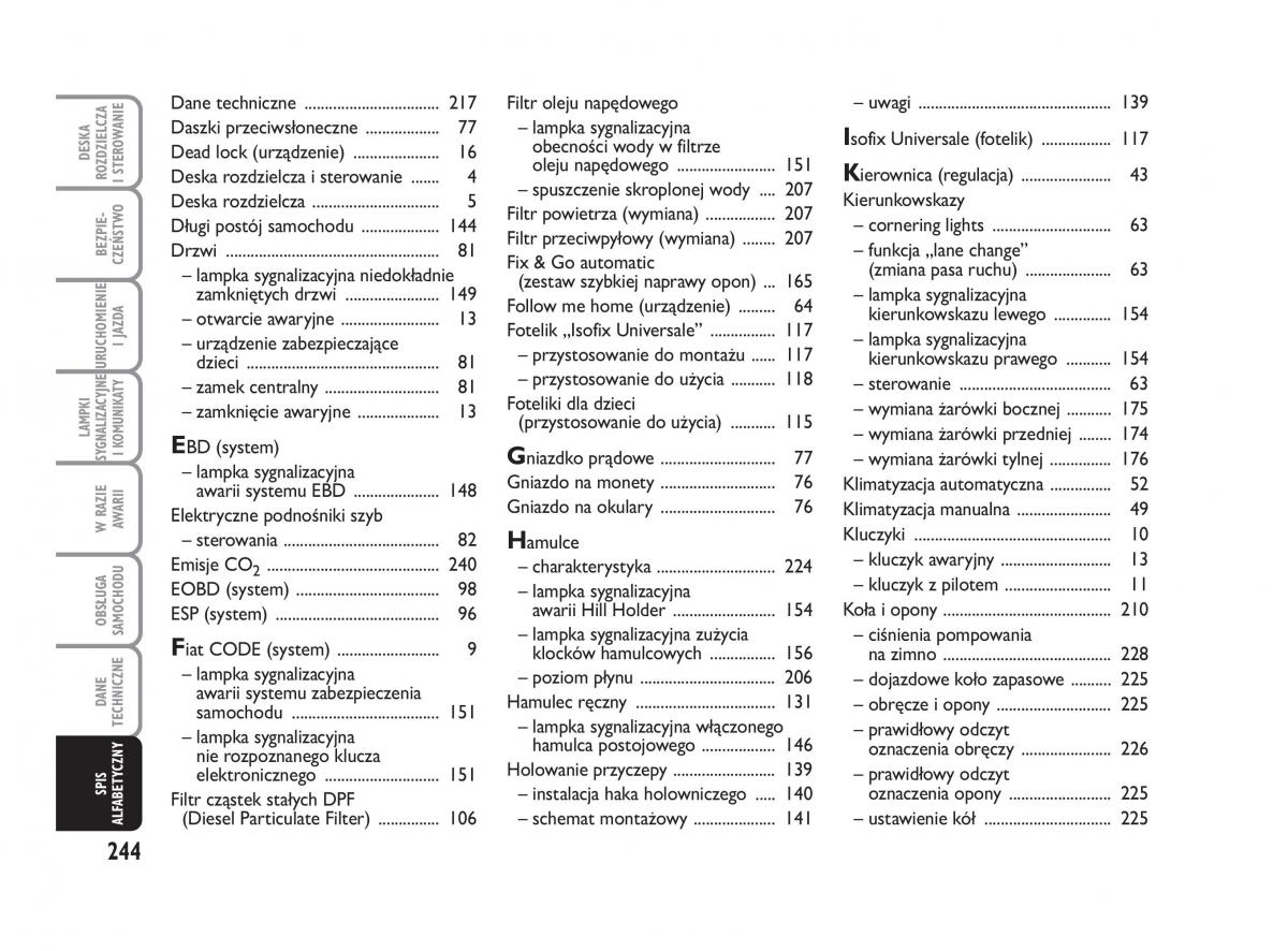 Fiat Croma instrukcja obslugi / page 245