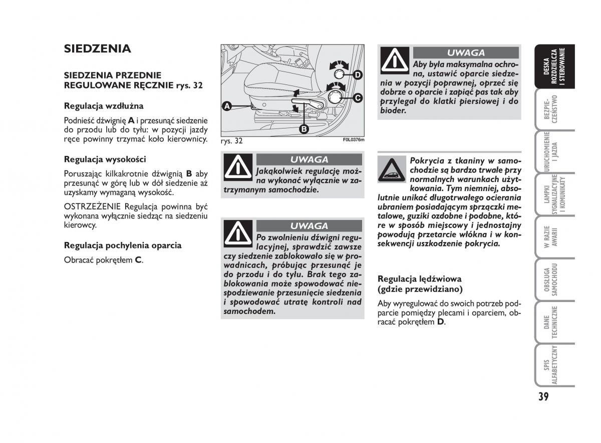 Fiat Croma instrukcja obslugi / page 40