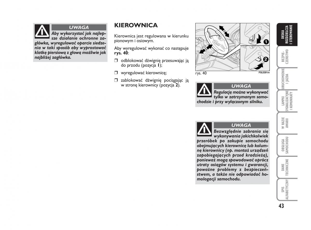 Fiat Croma instrukcja obslugi / page 44