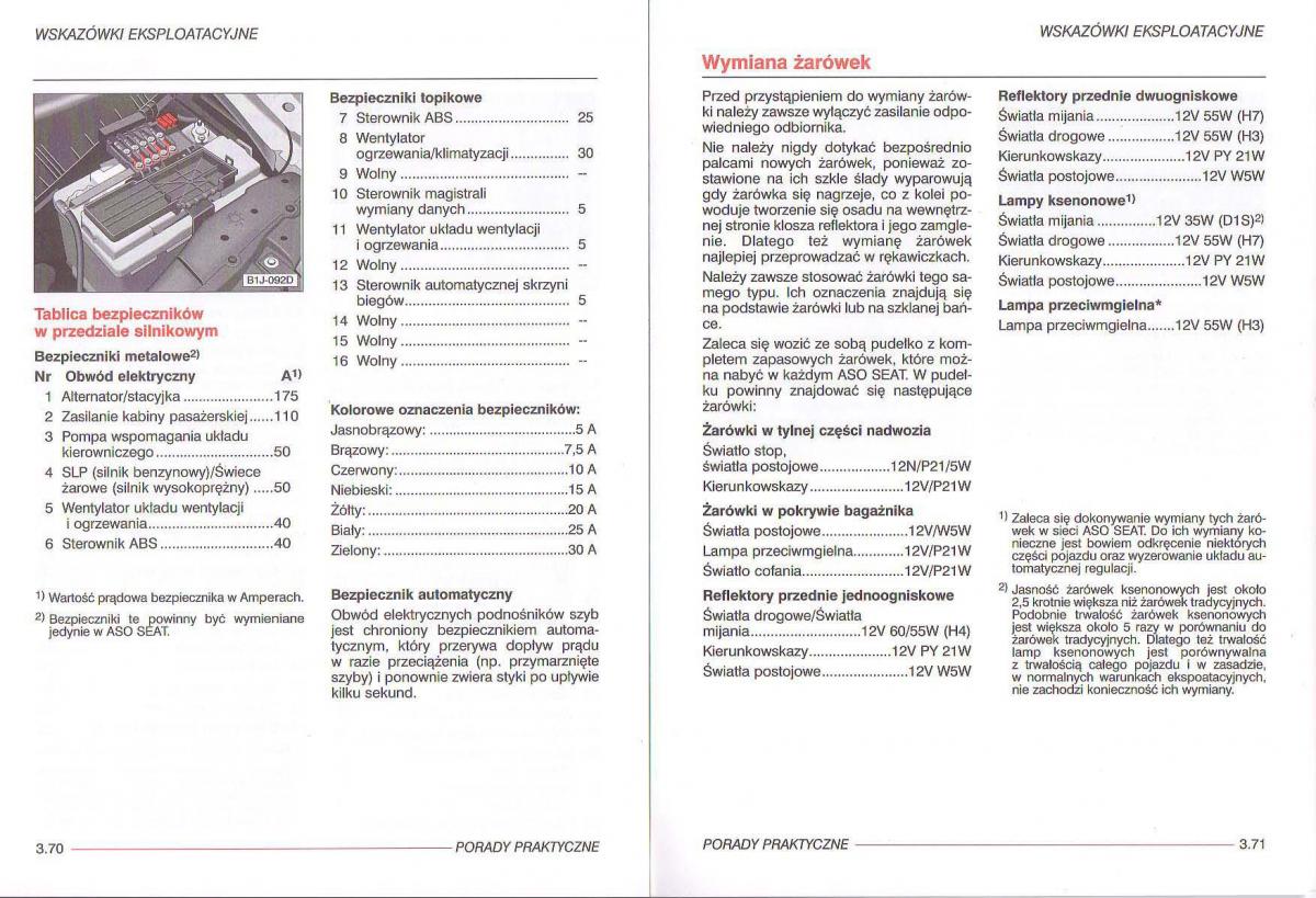 Seat Ibiza III 3 instrukcja obslugi / page 106