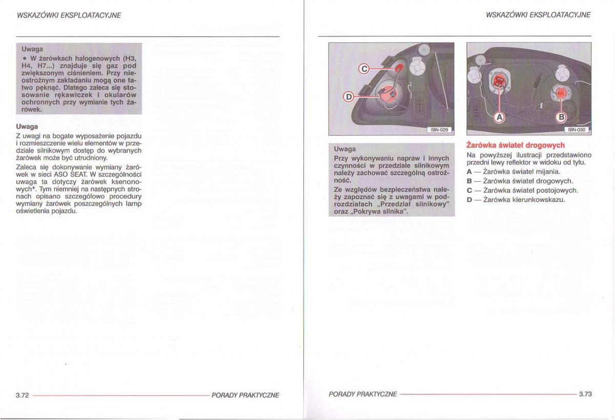 Seat Ibiza III 3 instrukcja obslugi / page 108