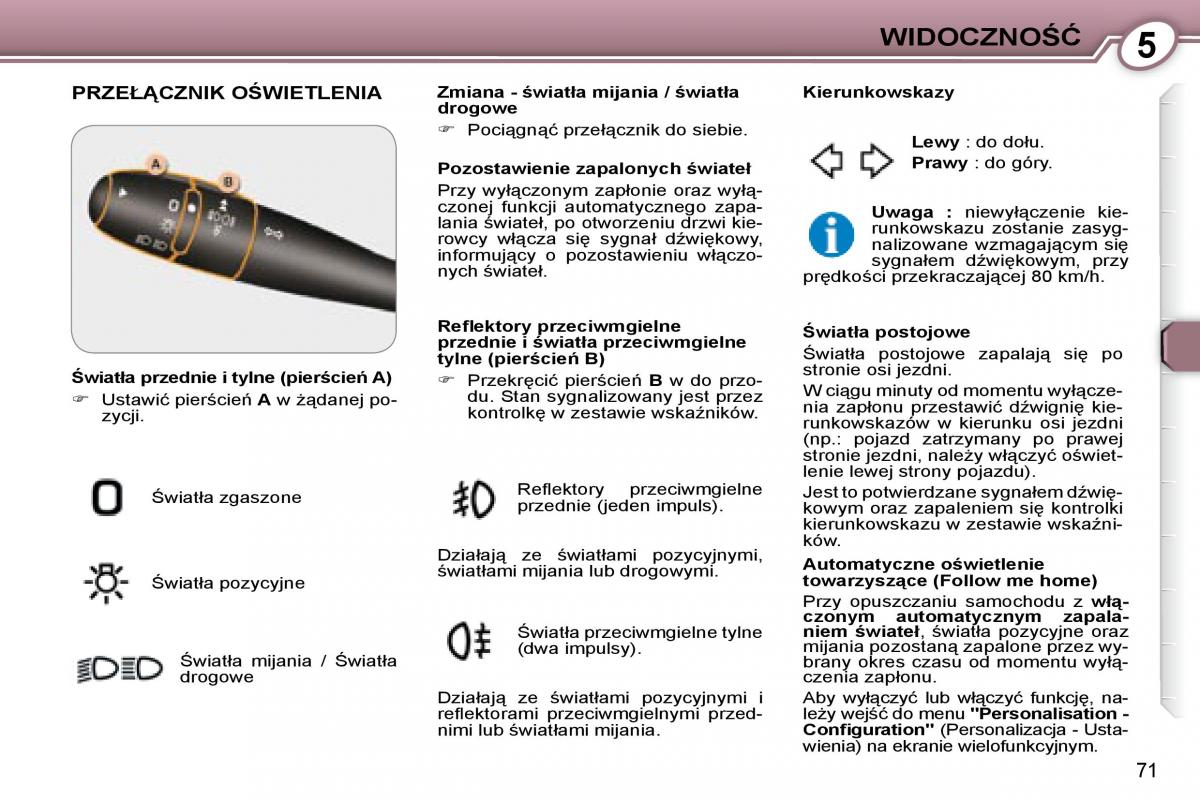 Peugeot 607 instrukcja obslugi / page 72