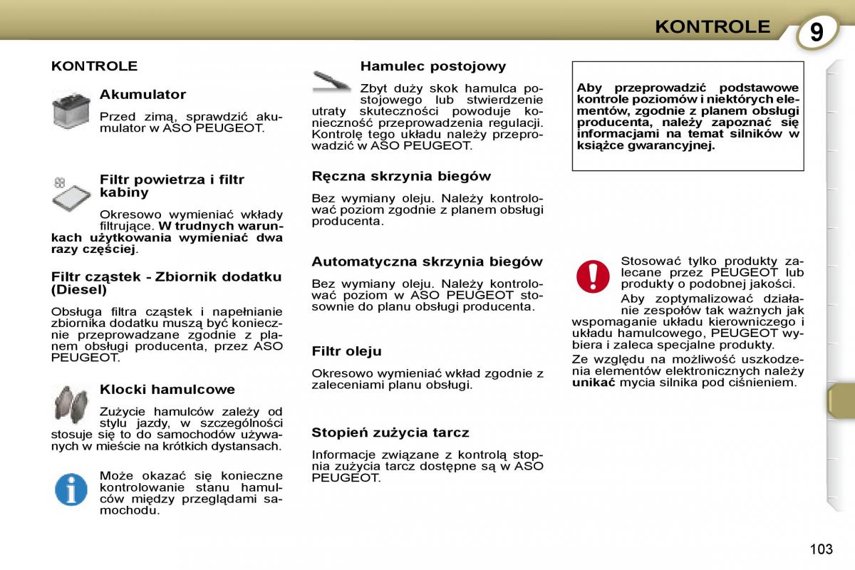 Peugeot 607 instrukcja obslugi / page 104