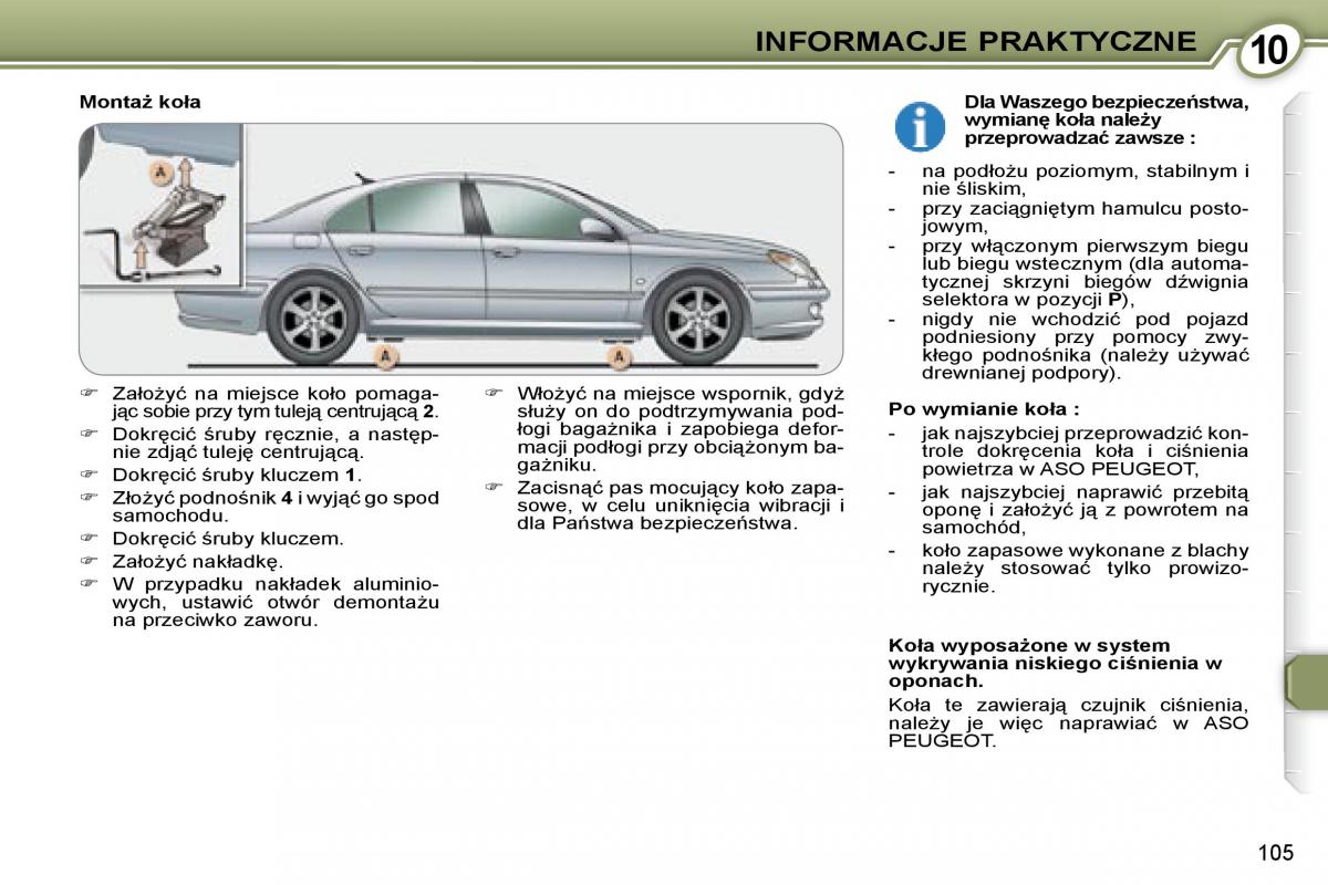 Peugeot 607 instrukcja obslugi / page 106