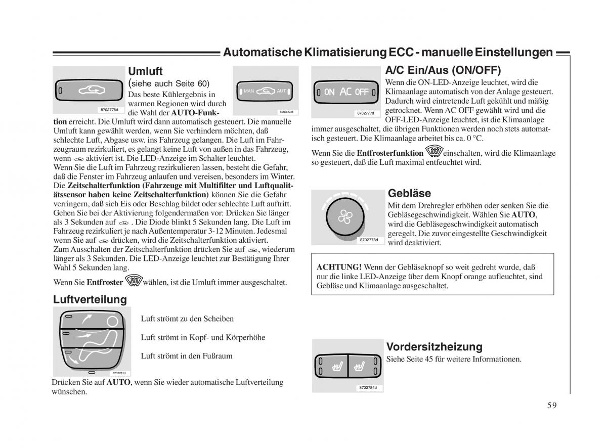 Volvo V70 II 2 Handbuch / page 60