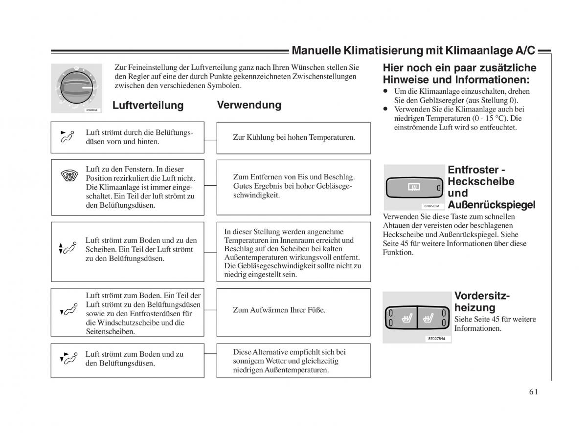 Volvo V70 II 2 Handbuch / page 62