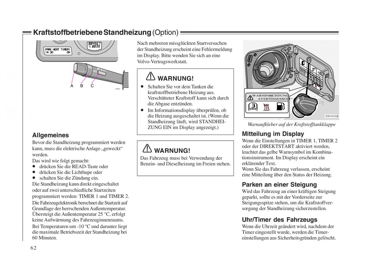 Volvo V70 II 2 Handbuch / page 63