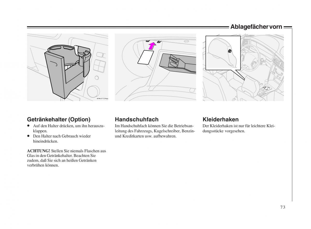 Volvo V70 II 2 Handbuch / page 74