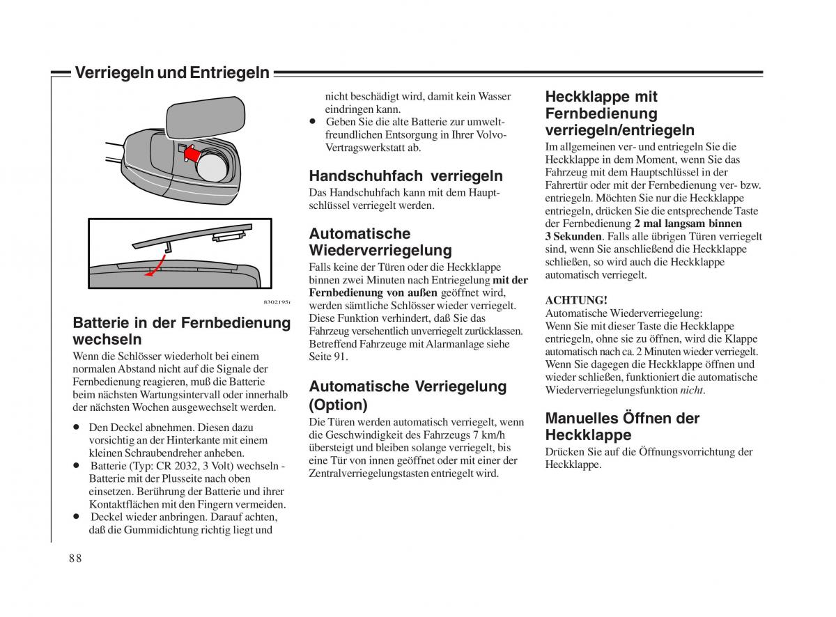 Volvo V70 II 2 Handbuch / page 89