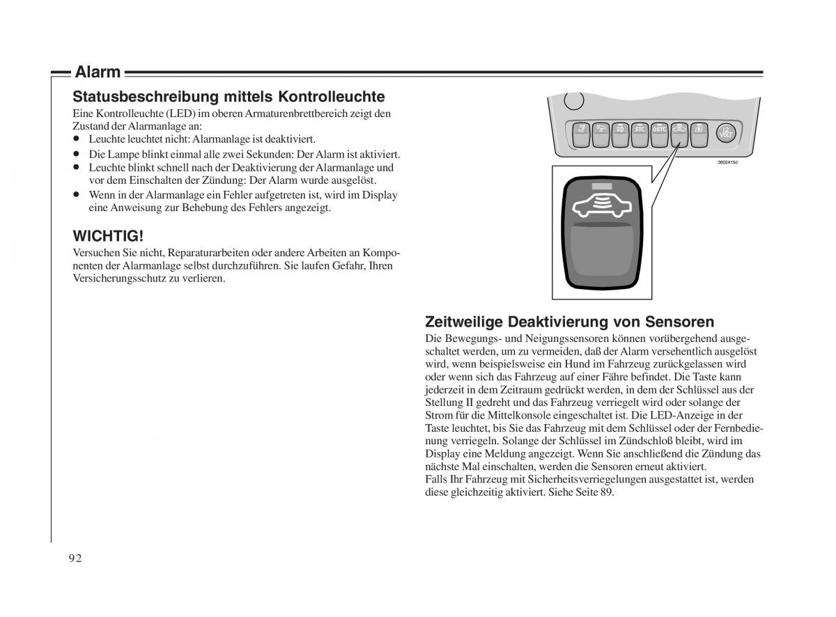 Volvo V70 II 2 Handbuch / page 93