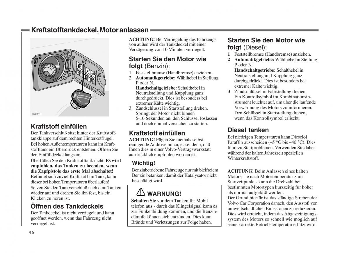 Volvo V70 II 2 Handbuch / page 97