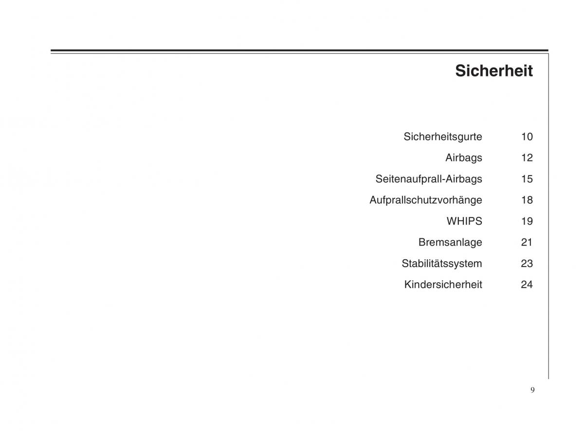 Volvo V70 II 2 Handbuch / page 10