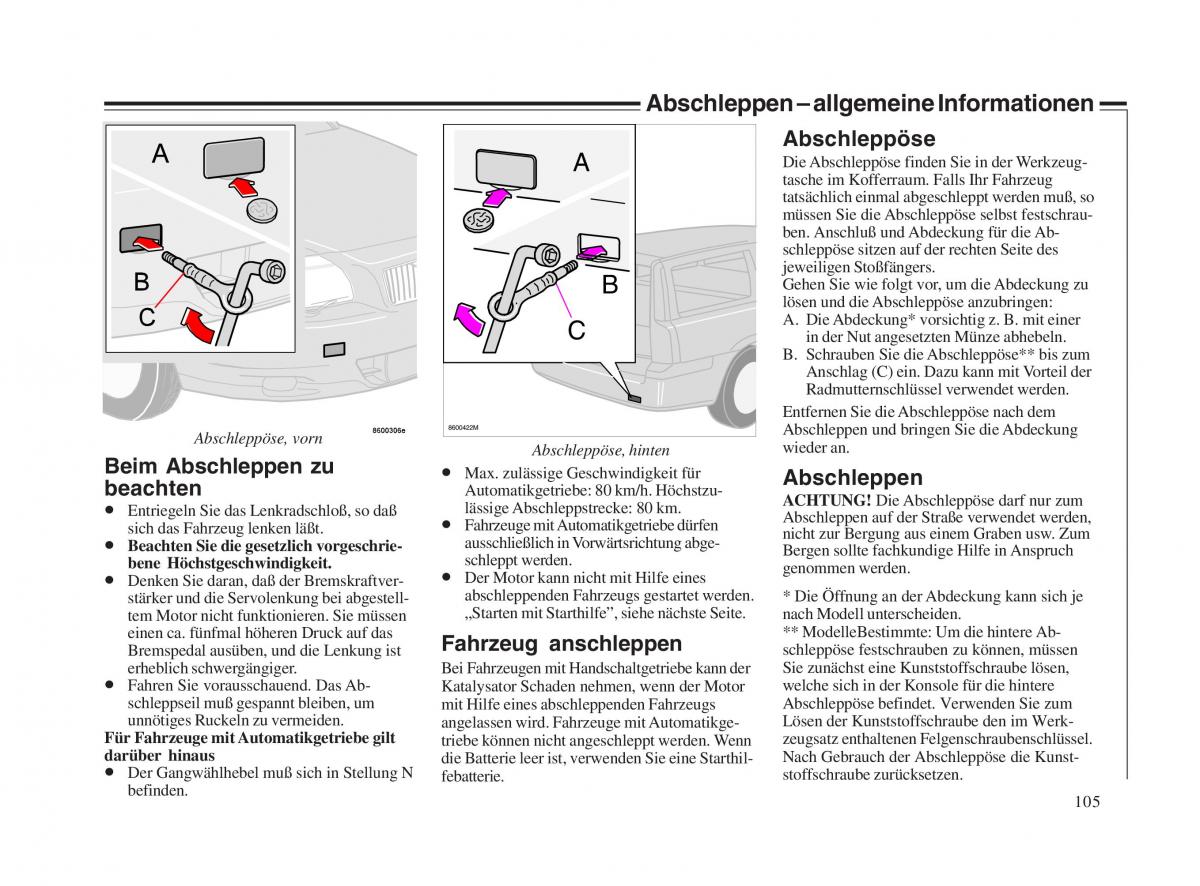 Volvo V70 II 2 Handbuch / page 106